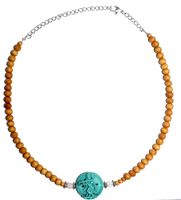 Sandalwood Verstelbare Ketting - Turquoise Krishna