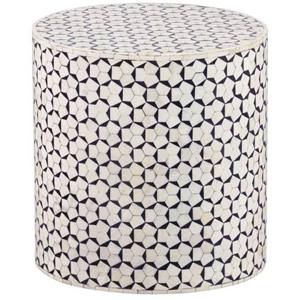 WOOOD Neva Sidetable - Bone Inlay - Zwart|Wit - 40x37x37