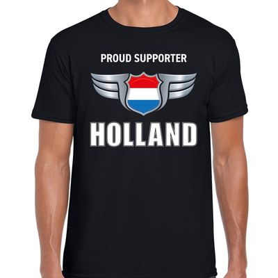 Proud supporter Holland / Nederland t-shirt zwart voor heren Proud supporter Holland / Nederland t-shirt zwart voor heren