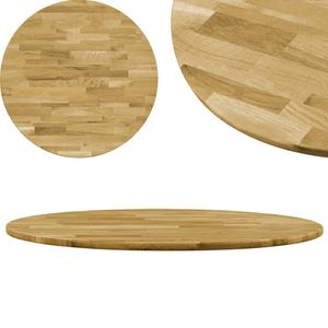 vidaXL Tafelblad rond 23 mm 500 mm massief eikenhout