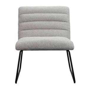 Fauteuil Dicky - bouclé - lichtgrijs - Leen Bakker