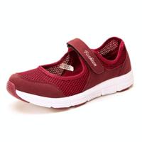 Vrouwen casual mesh platte schoenen zachte Sneakers grootte: 40 (rood)