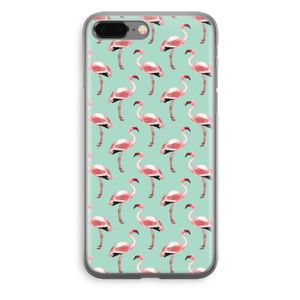 Flamingoprint groen: iPhone 8 Plus Transparant Hoesje