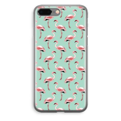 Flamingoprint groen: iPhone 8 Plus Transparant Hoesje