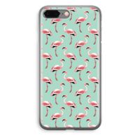 Flamingoprint groen: iPhone 8 Plus Transparant Hoesje Flamingoprint groen: iPhone 8 Plus Transparant Hoesje