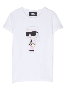 Karl Lagerfeld Kids t-shirt à imprimé Ikon Karl - Blanc