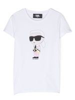 Karl Lagerfeld Kids t-shirt à imprimé Ikonik Karl - Blanc