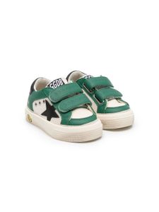 Golden Goose Kids baskets May Star en cuir - Vert