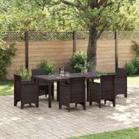 Tuin Tafel Bruin 200x100x73 cm van Poly Rattan