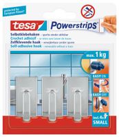 Powerstrips chroom haken small Tesa 3 stuks - Handdoekhaakjes - thumbnail