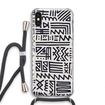 Marrakech print: iPhone X Transparant Hoesje met koord