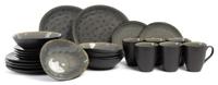 Cosy & Trendy Serviesset Organic Laguna Blue Grey 24-delig / 6 personen - 6 dinerborden, 6 bekers, 6 ontbijtborden en 6 diepe borden