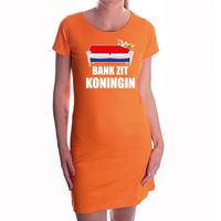 Koningsdag jurk oranje bank zit koningin voor dames - thumbnail