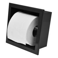 Wiesbaden Sunk inbouw toiletrol houder vierkant zwart mat