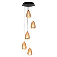 Highlight Hanglamp Tromba 5 lichts Ø 30 cm amber zwart