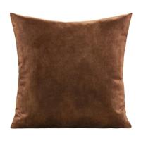 2e Halve Prijs Leen Bakker - Sierkussen Mathis - Cognac - 45x45 Cm - Polyester/Velvet - Bruin - 10x45x45 Cm