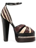 Roberto Cavalli sandales tressées - Noir