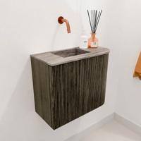 Toiletmeubel Mondiaz Joya Dlux | 51.6 cm | Meubelkleur Shadow | Faye wastafel Oza Wasbak Links | Zonder kraangat(en)
