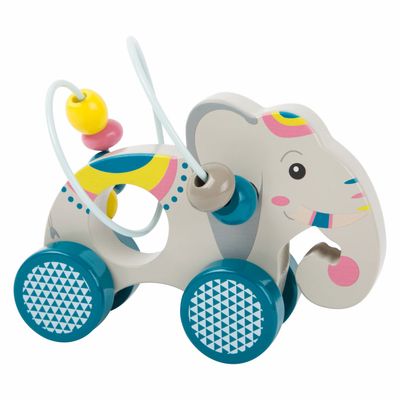 Small Foot houten duwfiguur olifant met motoriekspiraal