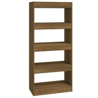 vidaXL Boekenkast / kamerscherm 60x30x135 cm bewerkt hout bruineiken