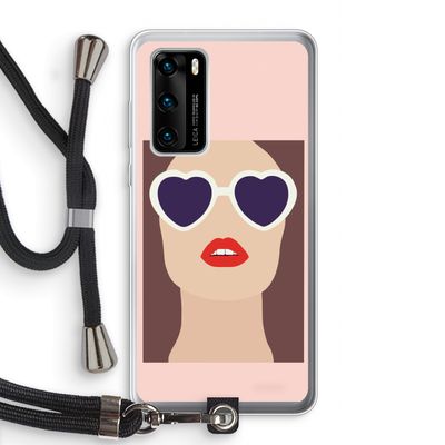 Red lips: Huawei P40 Transparant Hoesje met koord