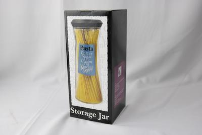 voorraadpot met tekst pasta