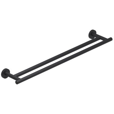 Handdoekrek IVY Dubbel Wandmodel 60 cm Mat Zwart PED