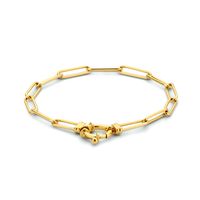 Armband Paperclip-Ronde Buis geelgoud 4 mm 18 cm