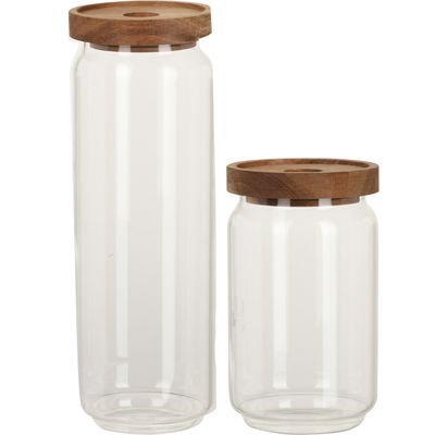 Keuken voorraadpotten set van 6x stuks in 1300 en 700 ml van glas
