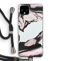 Roze stroom: Pixel 4 Transparant Hoesje met koord