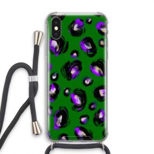 Green Cheetah: iPhone X Transparant Hoesje met koord