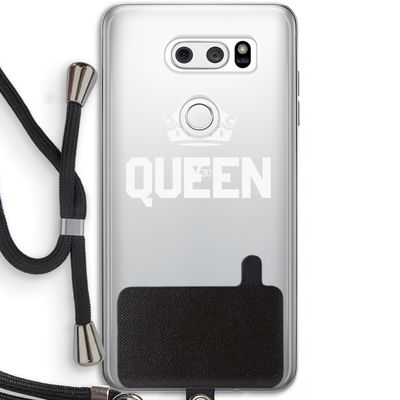 Queen zwart: LG V30 Transparant Hoesje met koord