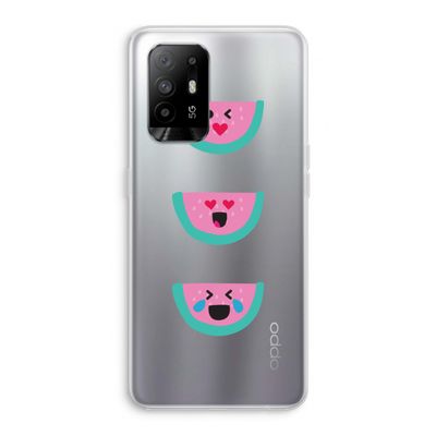 Smiley watermeloen: Oppo A95 5G Transparant Hoesje