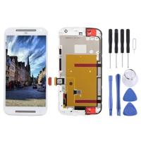 3 in 1 (LCD + frame + touch pad) digitizer Assembl voor Motorola Moto G2 (wit)