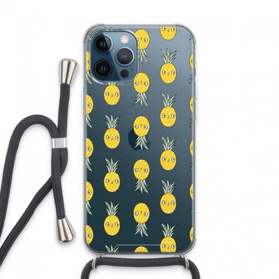 Ananas: iPhone 13 Pro Max Transparant Hoesje met koord