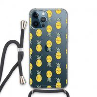 Ananas: iPhone 13 Pro Max Transparant Hoesje met koord