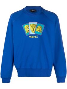 Versace sweat en coton à logo imprimé - Bleu