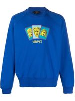 Versace sweat en coton à logo imprimé - Bleu - thumbnail