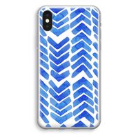 Blauwe pijlen: iPhone XS Transparant Hoesje