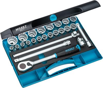 HAZET Dopsleutelset 900Z - 1/2 inch (12,5 mm) vierkant hol - Buitentwaalfkant tractieprofiel - 25-delig - 10 - 32