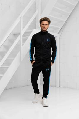 Under Armour Rival Knit Trainingspak Heren Zwart/Blauw - Maat XL - Kleur: ZwartBlauw | Soccerfanshop
