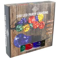 Feestverlichting timer lichtsnoer met 10 gekleurde bolletjes - thumbnail