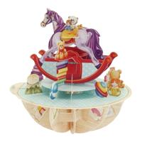 Wenskaart 3D Rocking horse