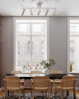 Plafondbar wit en goud met 5 verstelbare GU10 fittingen By Rydens Puls plafondspot