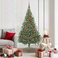 VidaXL Kunstmatig voorverlicht kerstboom met 300 led groen 180 cm pvc