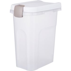 TRIXIE VOERTON LUCHTDICHT AFSLUITBAAR KUNSTSTOF TRANSPARANT WIT / WIT 25 LTR 23X39X51 CM