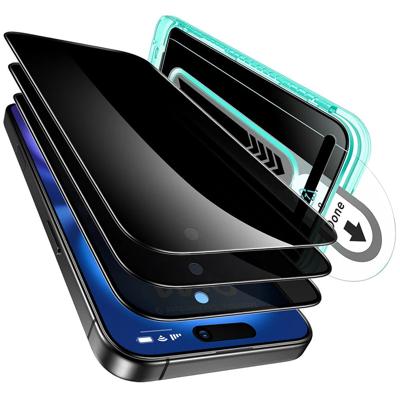 iPhone 16 Plus/15 Plus Tempered-Glass Privacy Screen Protector - 3 Pack with Flawless Fit tray