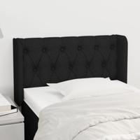 Hoofdbord met randen 83x16x78/88 cm stof zwart