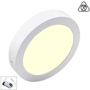 LED Downlight - Opbouw Rond 18W - Warm Wit 3000K - Mat Wit Aluminium - Ø225mm