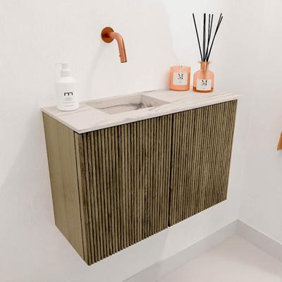 Toiletmeubel Mondiaz Joya Dlux | 60 cm | Meubelkleur Dusk | Faye wastafel Nata Wasbak Links | Zonder kraangat(en)